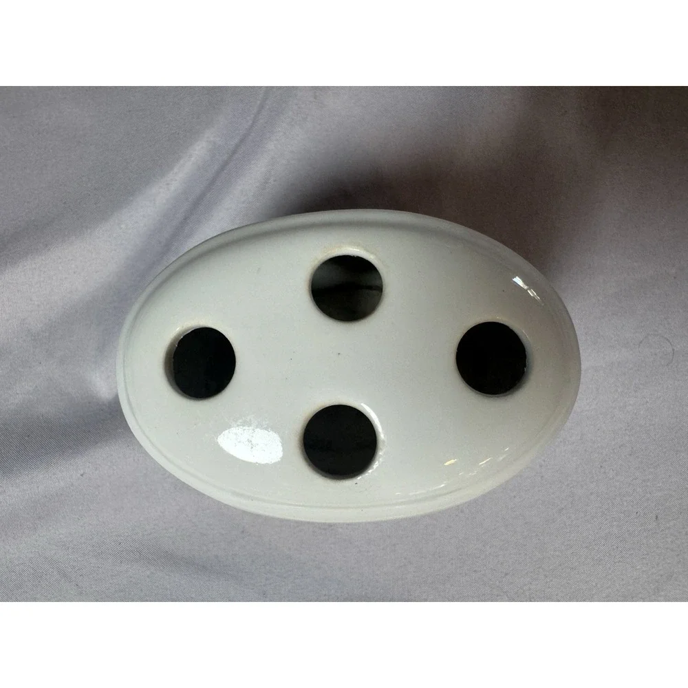 Vintage Floral Ceramic Bathroom Soap Dish and Toothbrush Holder Cottage Core EUC